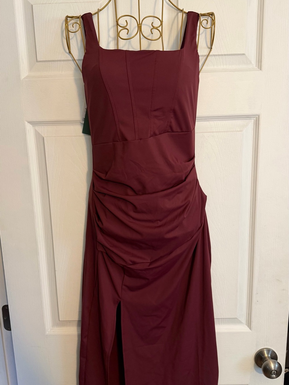 NWT Halara Built in Bra Ruched Midi Dress